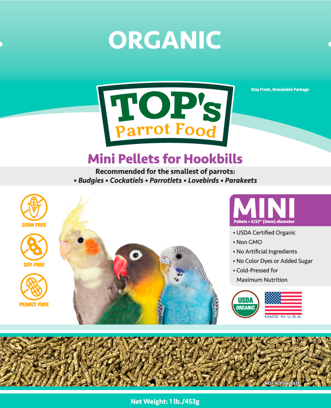 繁殖・育成用品 TOP's Mini Pellets for Hookbills TOP's Mini Pellets – TOP's Parrot Food