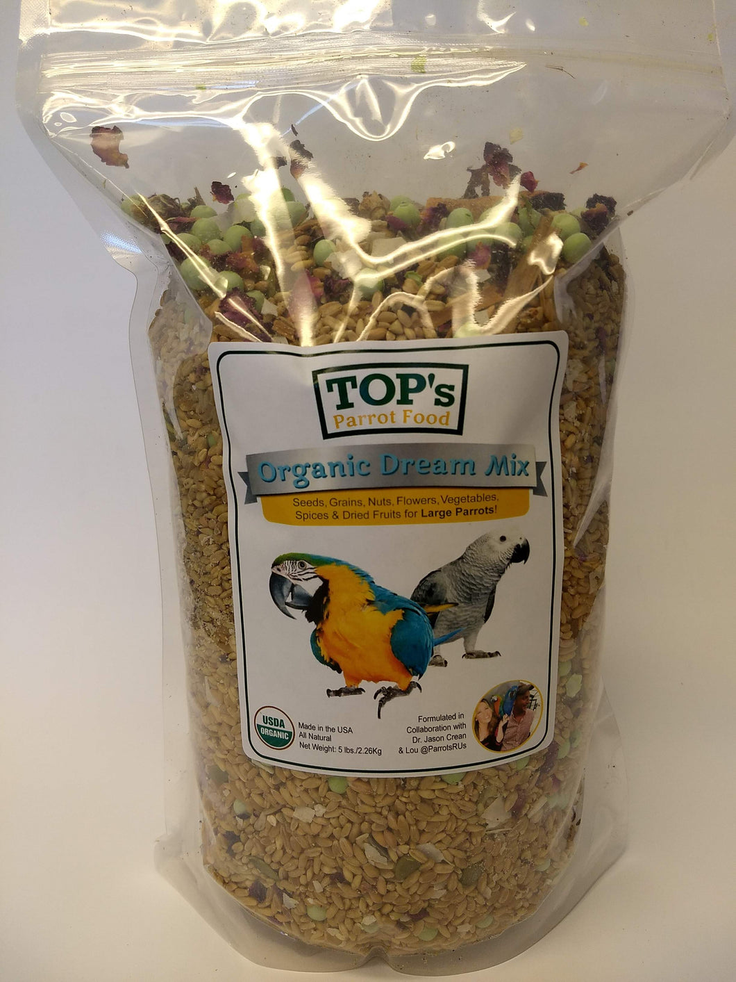 NEW! TOP's Organic Dream Mix for Parrots (includes shipping)